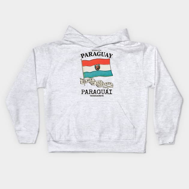 Vintage Flag of Paraguay Kids Hoodie by KewaleeTee